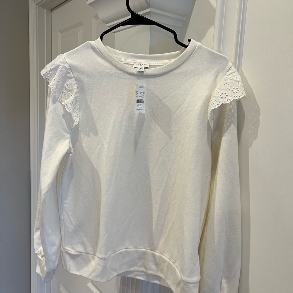 JCrew Factory ruffle sleeved sweatshirt